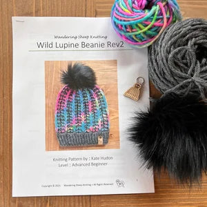 Wild Lupine Beanie Knitting Kit