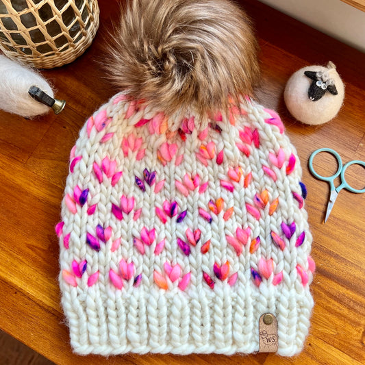 Tiny Tulip Beanie - Adult Medium