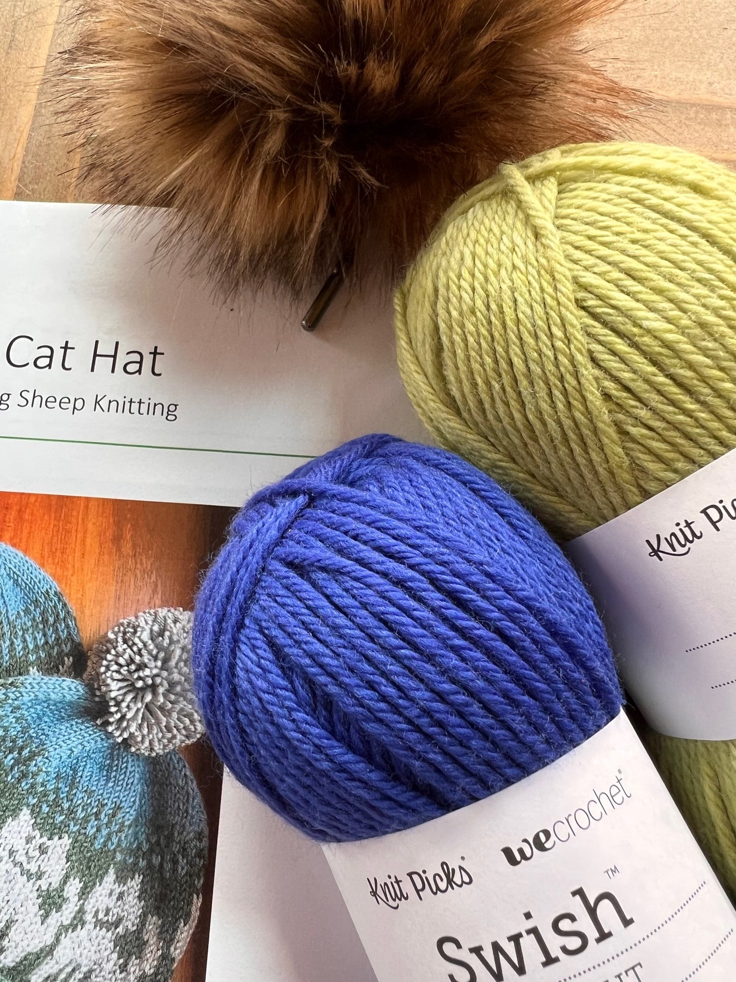 Alley Cat Hat - Blue Knitting Kit